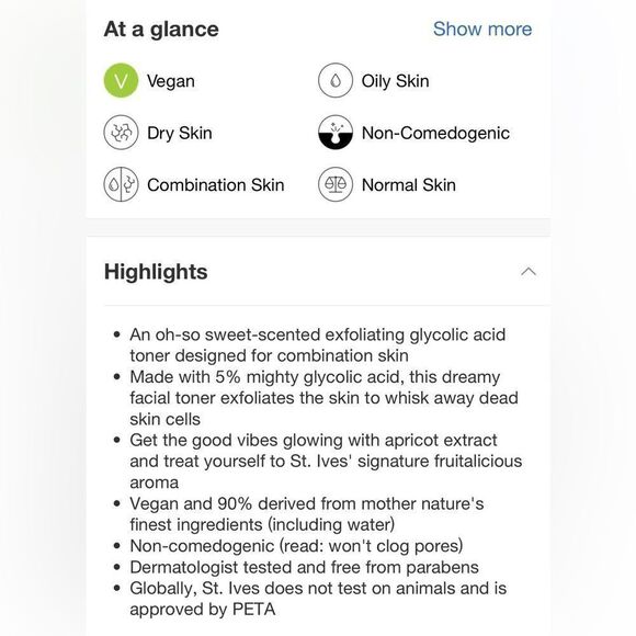 St. Ives Apricot exfoliating Facial toner 6.68 Fl oz - Picture 7 of 8